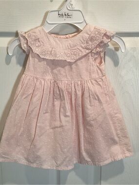 Osh Josh Baby Girls' Pink Eyelet Ruffle Dress